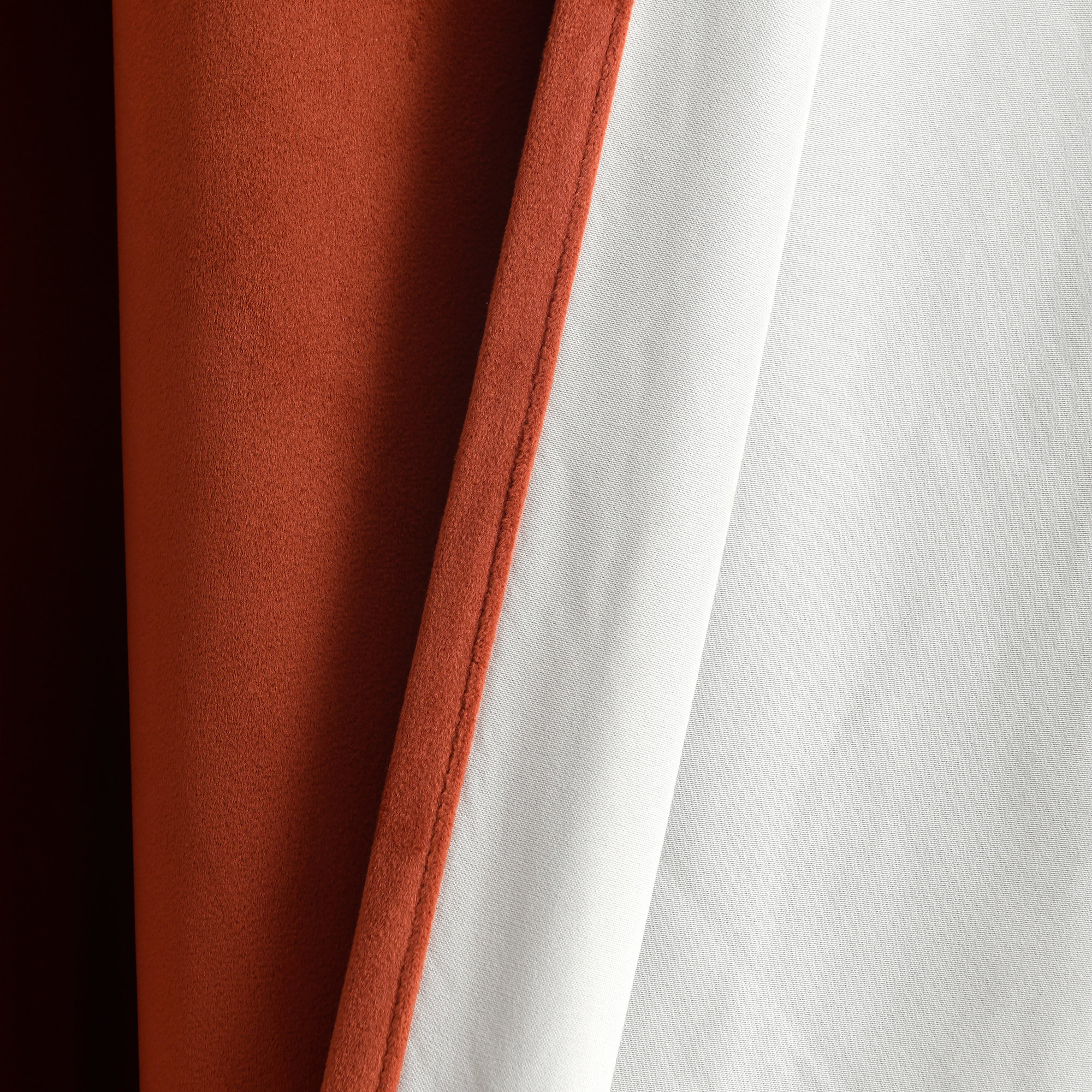 Prima Velvet Solid Blackout Polyester Curtain, Rust