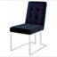 Ensemble de chaises bleues et chromées à dossier capitonné (ensemble de 2)