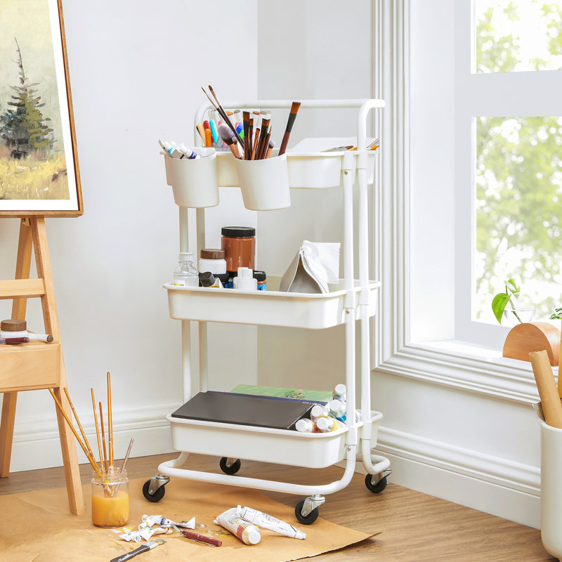 Rosilyn Metal Bar Cart, White
