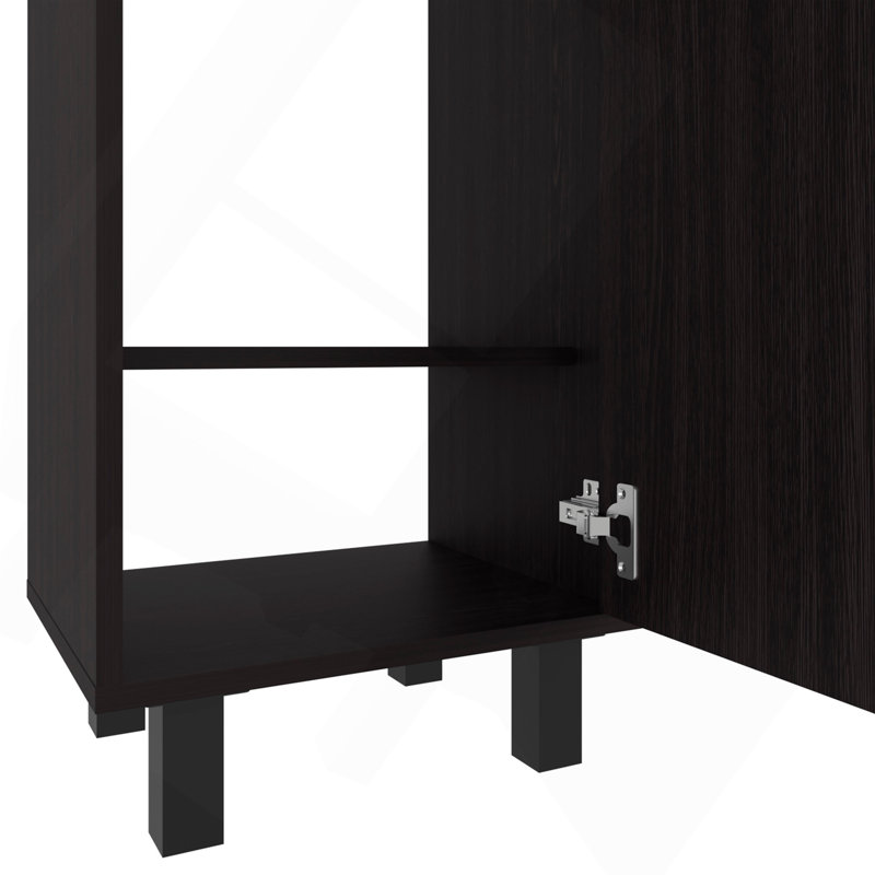 Bathroom Vanity With Sink, 1 Door, 4 Legs, Black