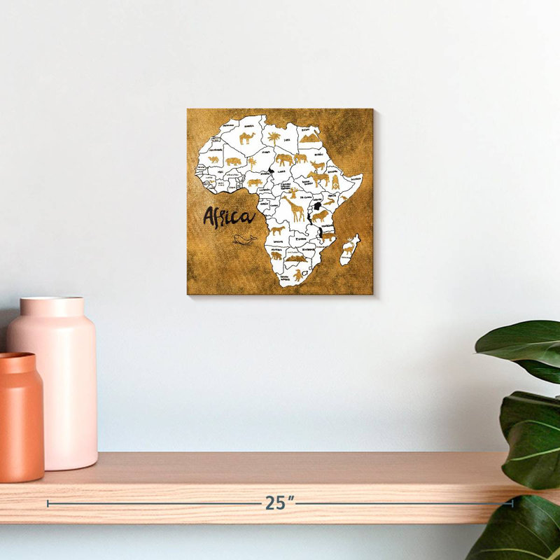 Carte d'Afrique Aliaz, H 10 po x l 10 po