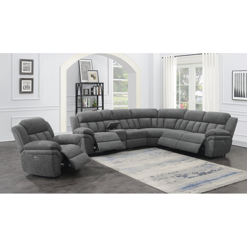 Canapé modulaire inclinable de 127,7 po de largeur, Mouvement, 39.75" H x 101.5" W x 114.5" D