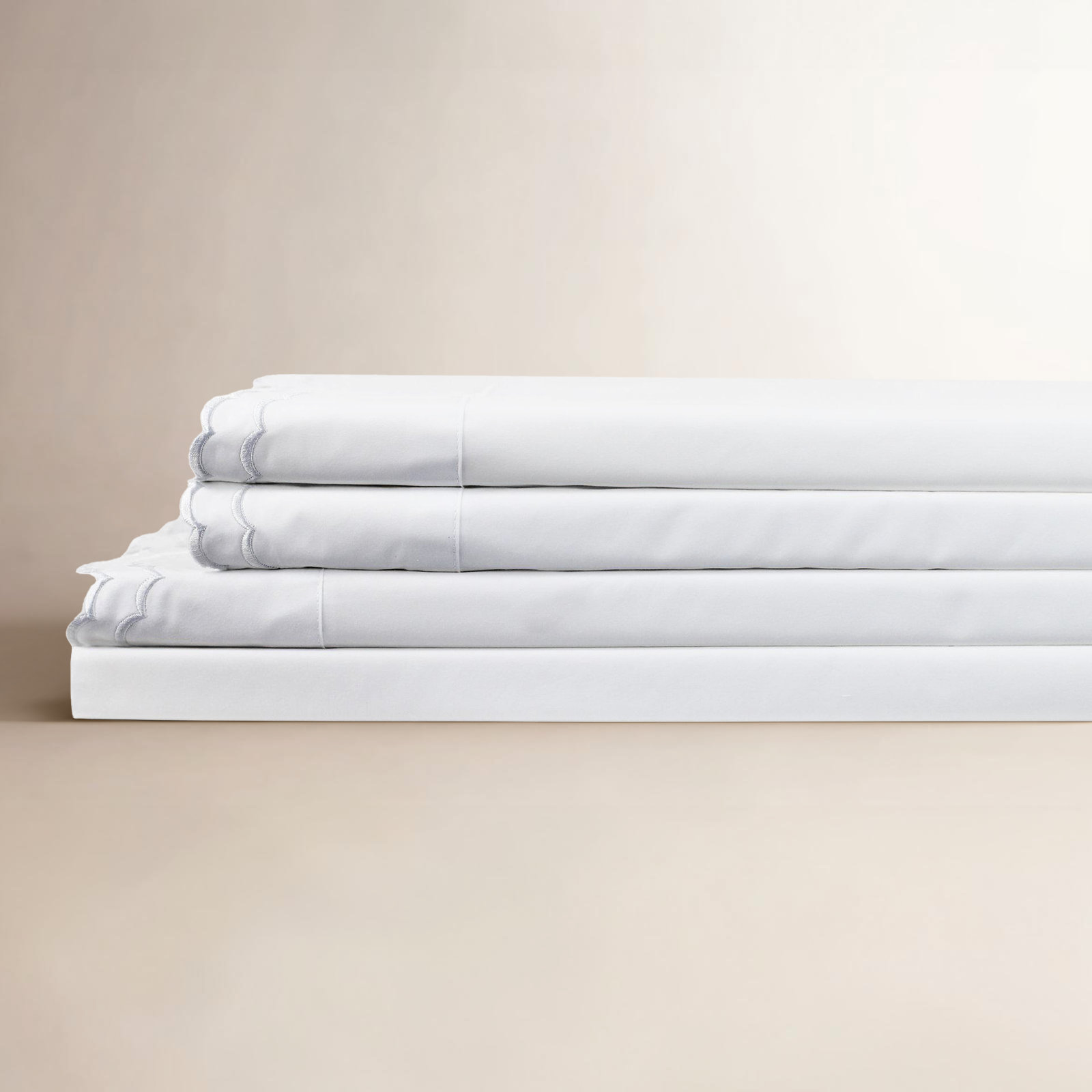 Arli Cotton Sheet Set, Queen, White/ White