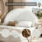 Bensu Luxury Curve-Shaped Headboard Bed Frame, Elegant Boucle Upholstered Platform Bed with Modern Design-756670532-756328090