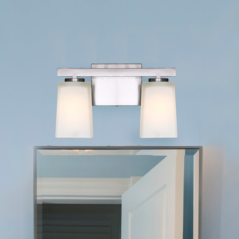 2 - Light Dimmable Vanity Light, Brushed Nickel