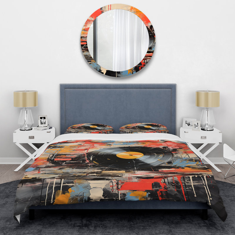 Ensemble de housse de couette en vinyle, Housse de couette simple et deux taies décorative