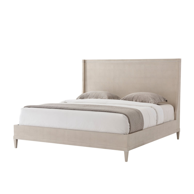 TA Studio Leather Wingback Bed, Overcast, Queen