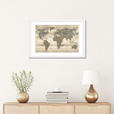 " World Map On Wood " by Jamie MacDowell