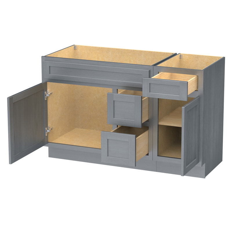 Base de meuble-lavabo simple 51 po seulement, Argenté