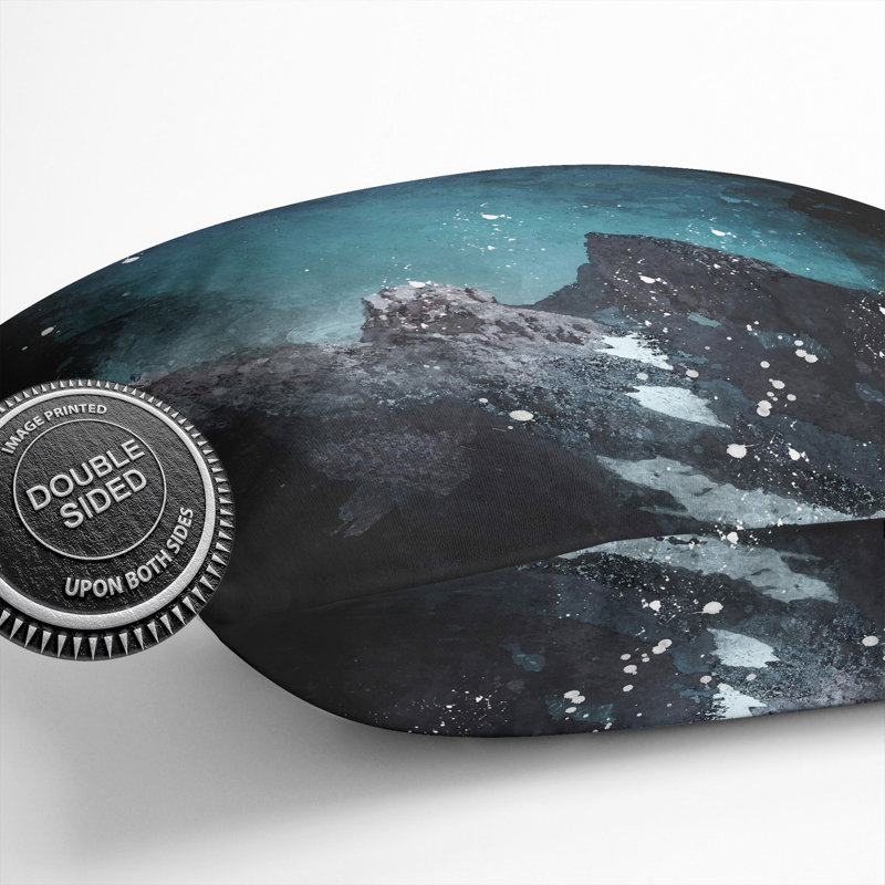 Light Of The Moon Over The Dolomites Paint Splash Square Throw Cushion, 40cm H x 40cm W x 15cm D