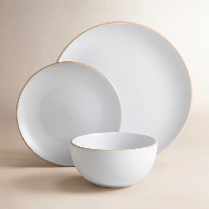 Rockaway 12 Piece Dinnerware Set, White