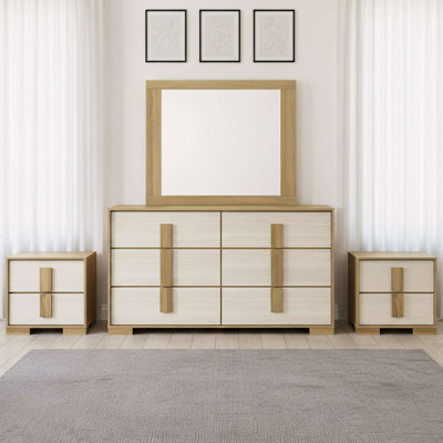 4-Piece Modern and Ivory Storage Set with Dresser, Mirror, and 2 Nightstands by Ophelia & Co.