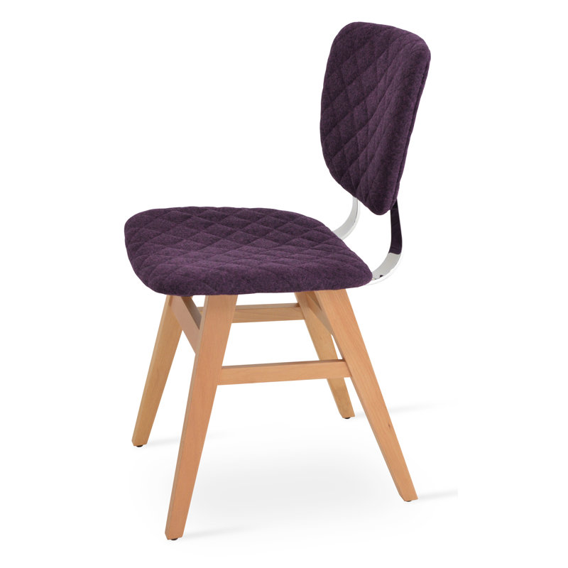 Chaise d'appoint en laine 18,5 po Hazal, Bois de frêne naturel, Laine marron foncé