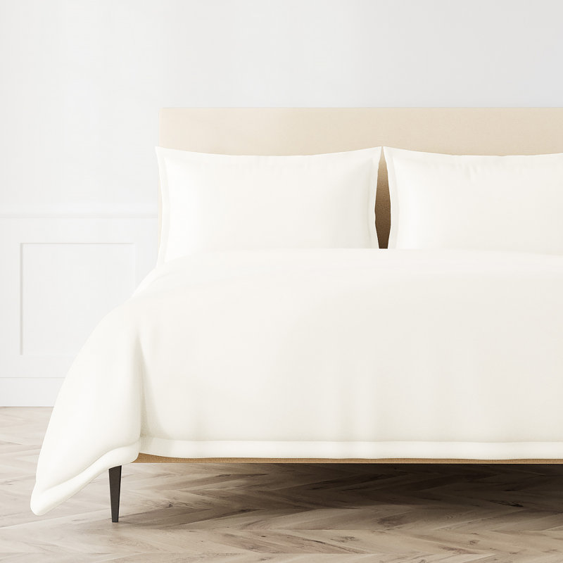 Labyrinth Microfiber 3 Piece Duvet Cover Set, Ivory, Queen Duvet Cover + 2 Standard Shams