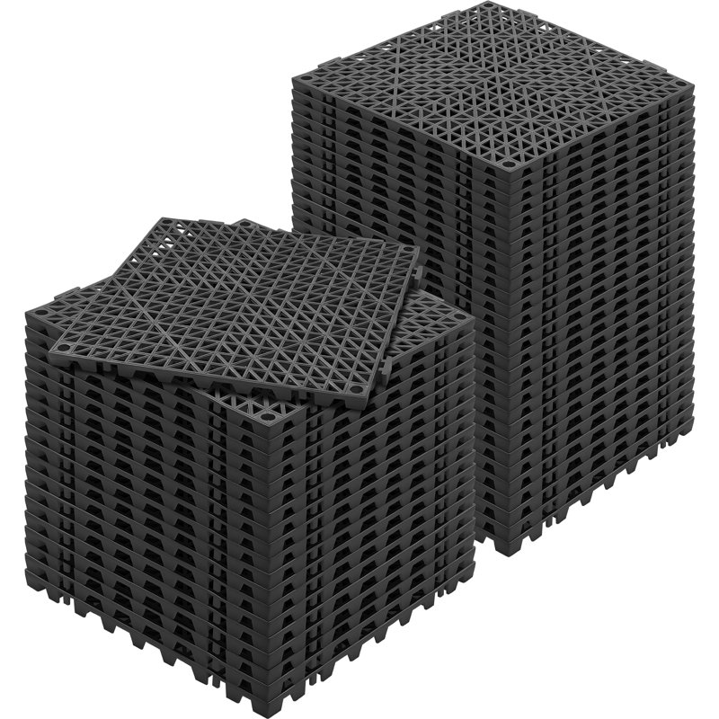 Plancher de garage l 12 po x L 12 po Stellweilan Tessberg, Noir, noir, noir, noir