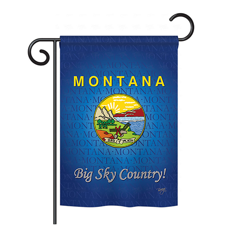 Drapeau de maison en polyester à 2 côtés US State, H 40 po x l 28 po, Montana