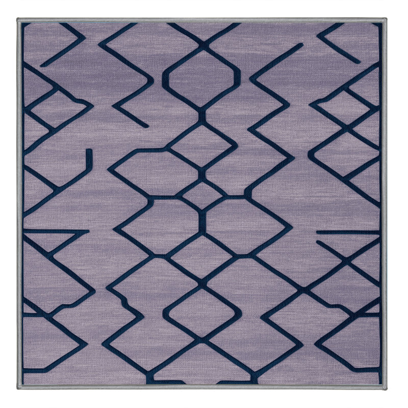Tapis mauve lavable à la machine, Carré 3 pi