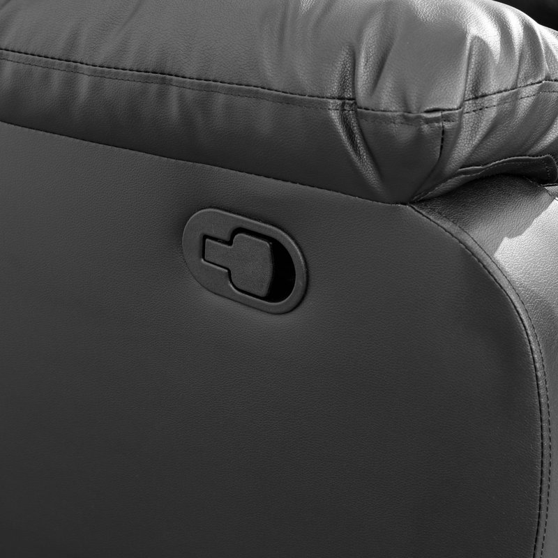 Boysen 68'' Faux Leather Pillow Top Arms Reclining Loveseat with Console, Black