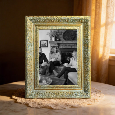 5" x 7" Antique Gold 1PC Refined Picture Frame for Desk Decor