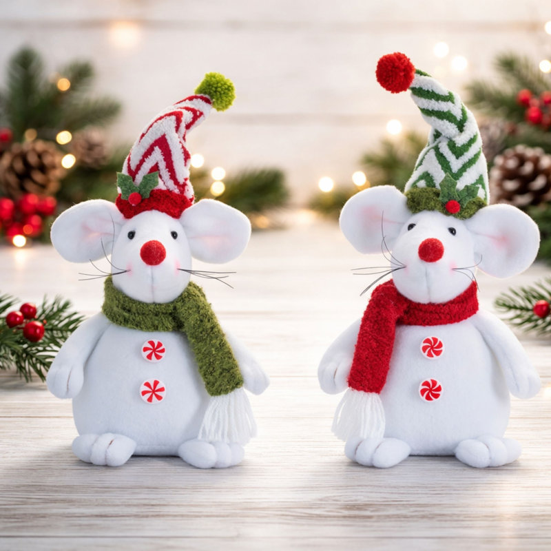 Holiday Plush Mouse Décor