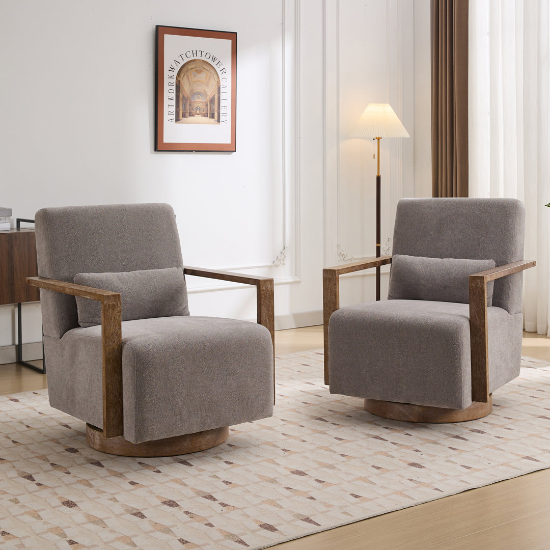 Mulbury Swivel Armchair (Set of 2) Latitude Run®