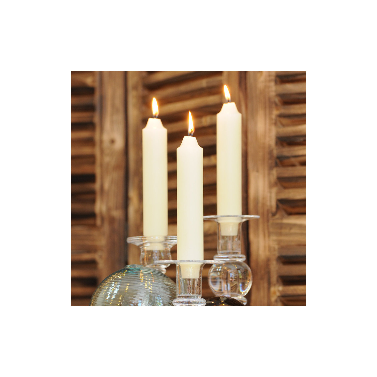 Smooth Collenette Unscented Taper Candle, 9" H x 1.25" W x 1.25" D, Ivory