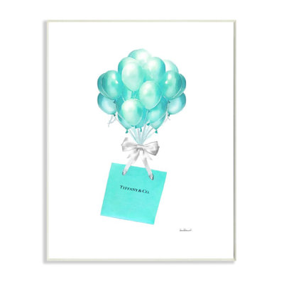 «Blue Ballons and Gift Bag Glam Fashion» par Amanda Greenwood - reproduction d'art