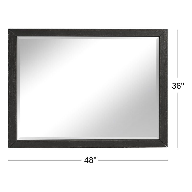 Miroir biseauté pour commode Eloise, Gris basalte