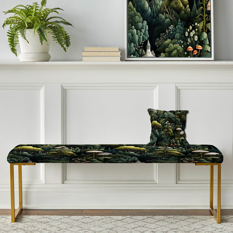 Forest Woods Moody Patterns - Banc rembourré or botanique