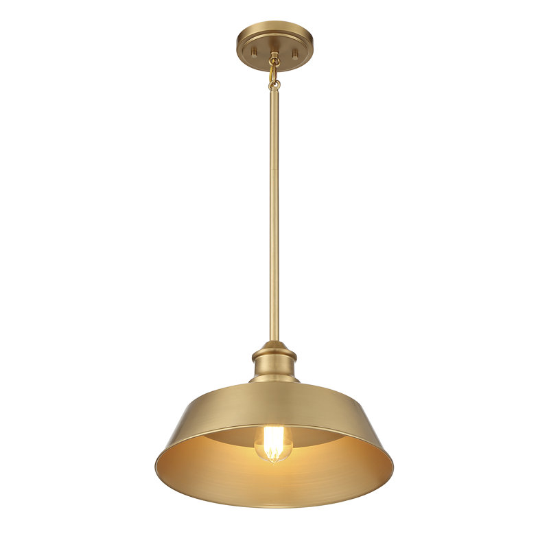 Luminaire suspendu simple 1 lumière Jeb, Laiton naturel