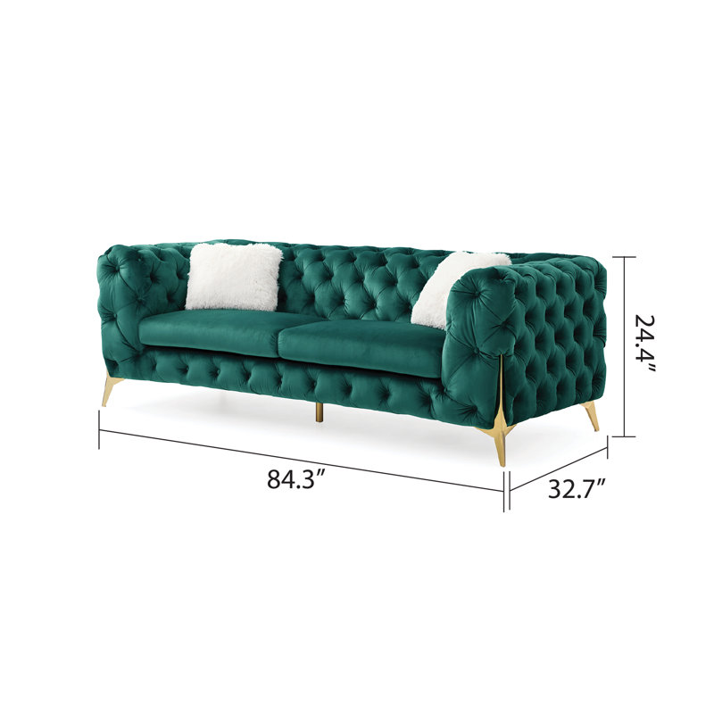 Canapé et fauteuil Moorehead, Velours vert