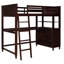 Lit mezzanine simple - Optimisez l'aménagement de votre chambre à coucher avec bureau et rangement, bois massif pour une fonctionnalité-847929880