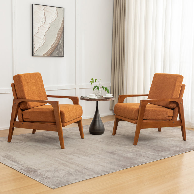 Fauteuil rembourré en polyester, Polyester orange