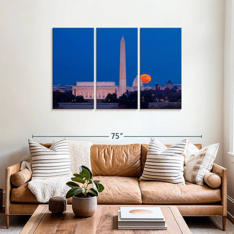 Sirécis récolte lune sur Washington DC, H 36 po x l 57 po