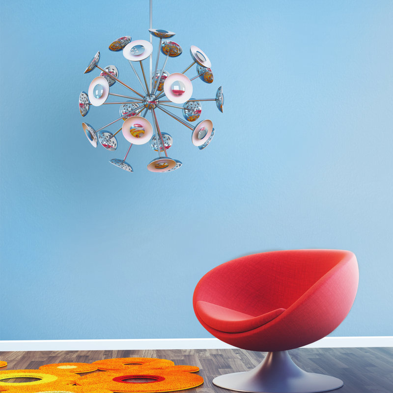 Dot 24 - Light Sputnik Sphere Chandelier, Etched Gold