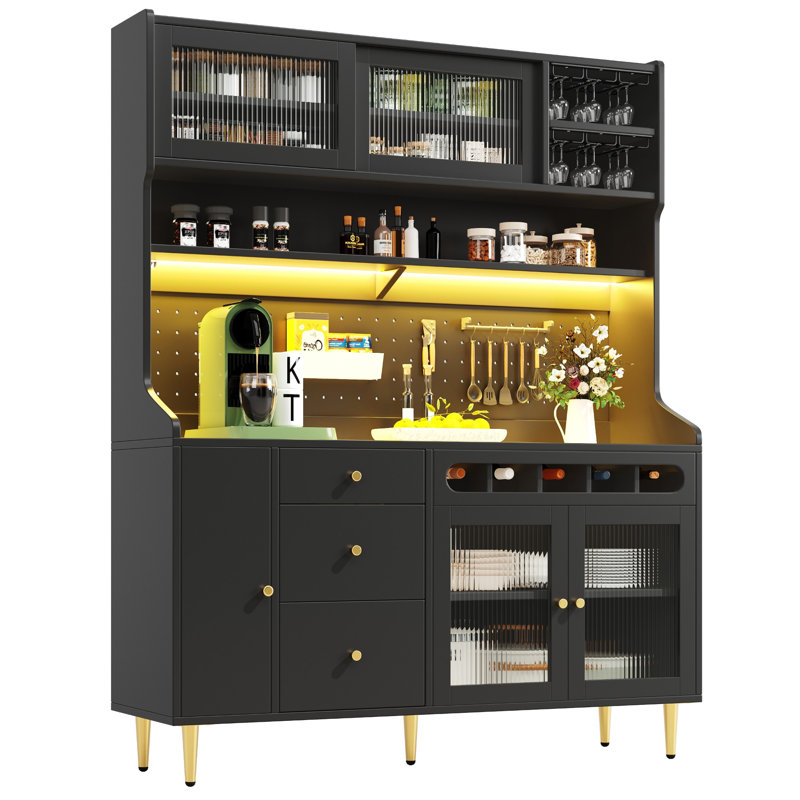 171 cm H Glass Kitchen Pantry