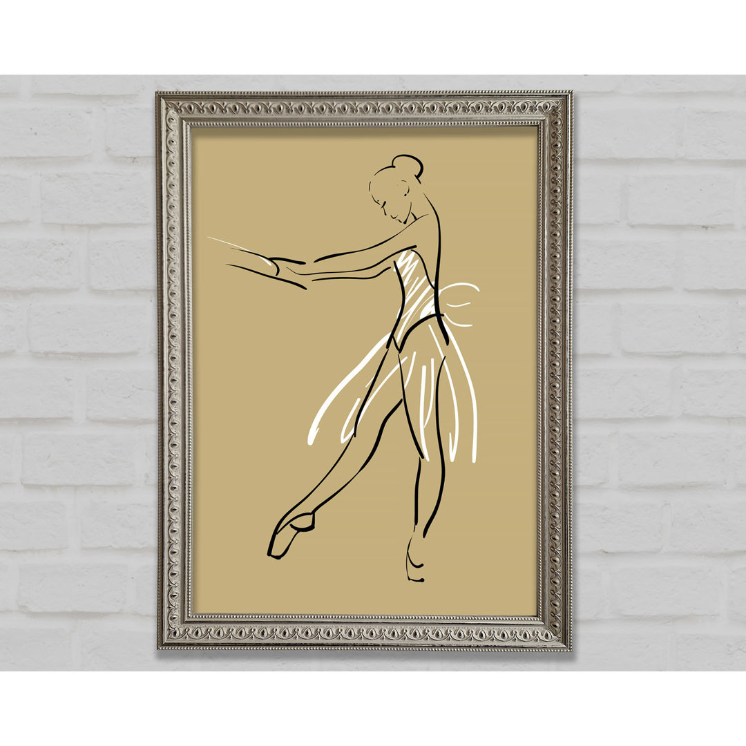 Beige Silver Ballerina 3 - Einzelner Bilderrahmen Kunstdrucke