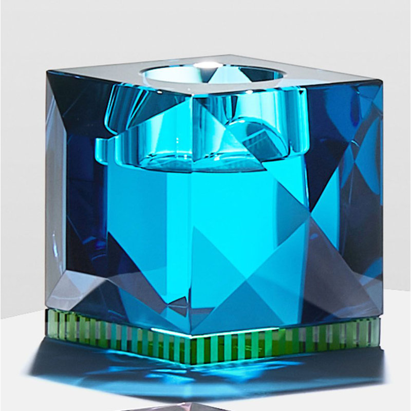 Ophelia Tealight Candle Holder, Azure/Green