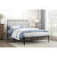 Grand lit plateforme en métal avec motif de chambre à coucher noir: cadre de style moderne