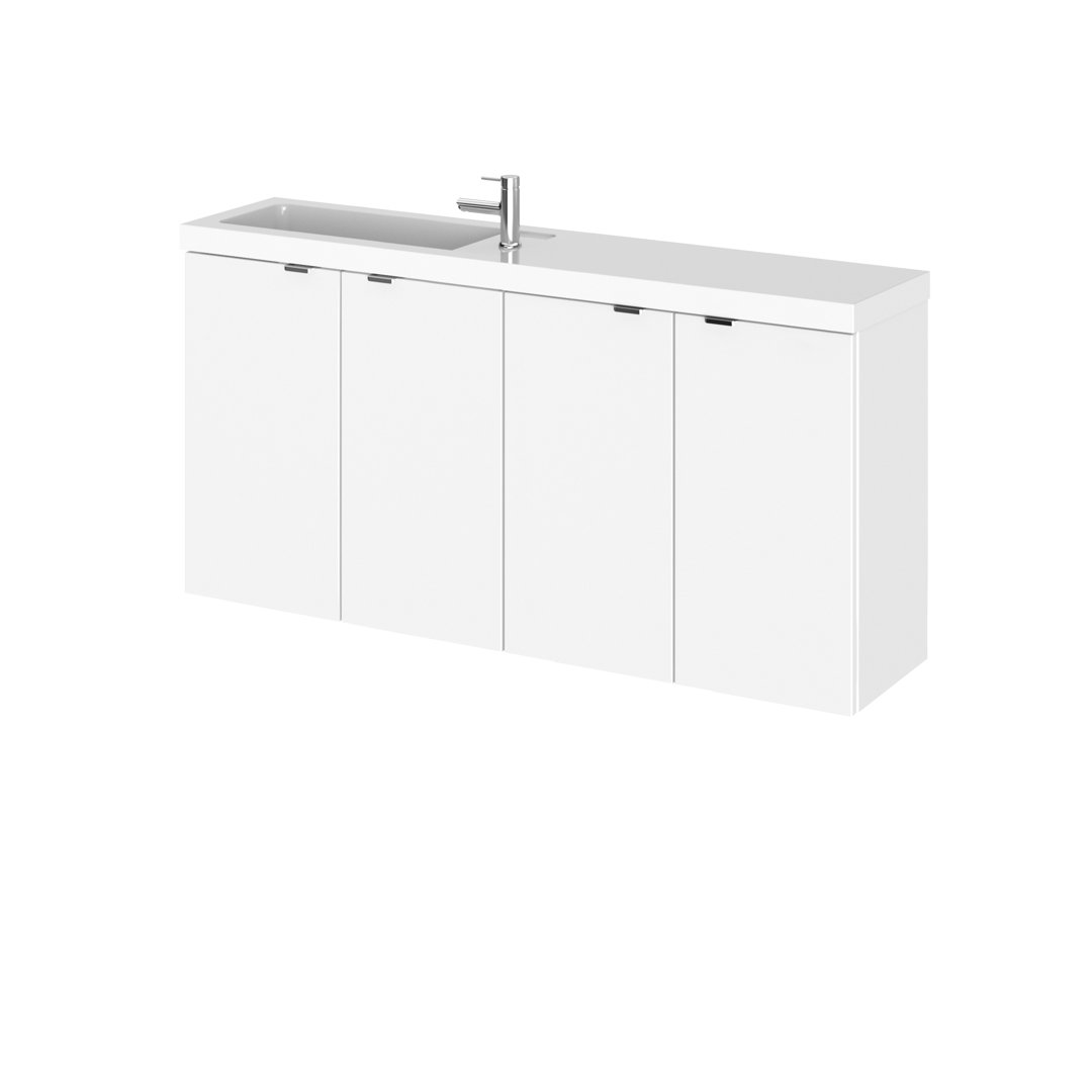 Fusion 1005mm Single Bathroom Vanity with Integrated Polymarble Basin