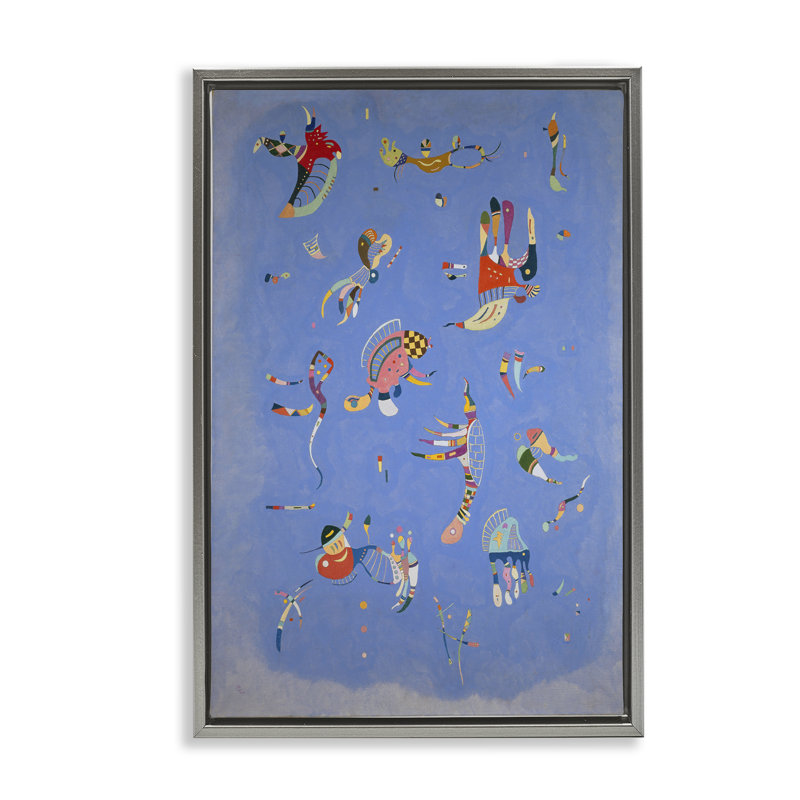 «Kandinsky Sky Blue», peinture encadrée sur toile flottante par One1000Paintings, Cadre flottant gris lustré
