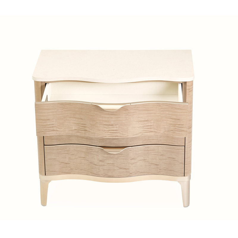 Malibu Crest 3 - Drawer Nightstand, White/Blush