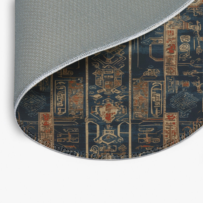 Tapis brun d'intérieur et d'extérieur, Rond 5 pi