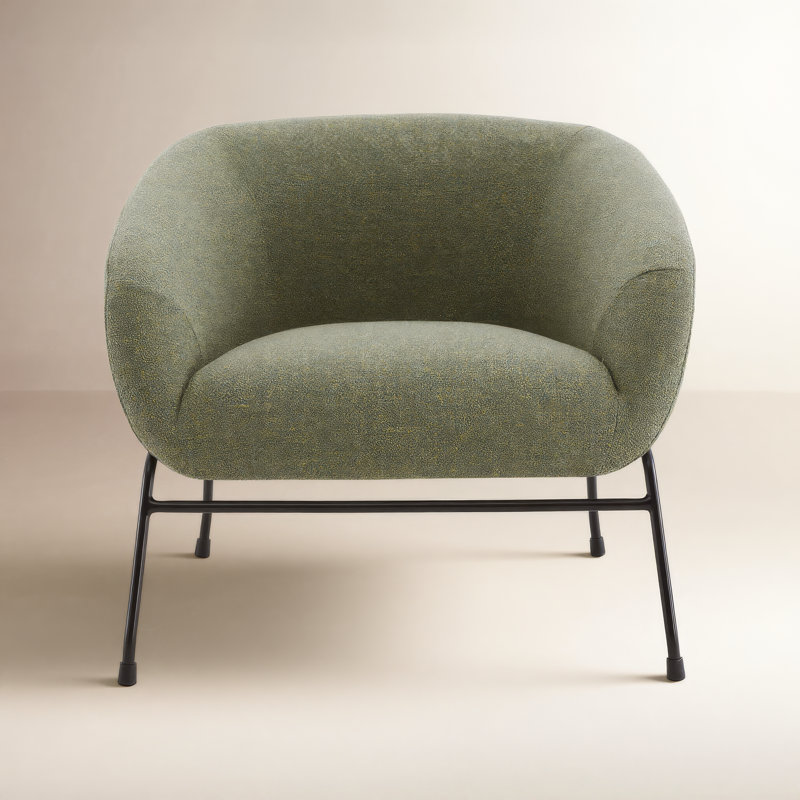 Avram Upholstered Barrel Chair, Nathan Hemp Tweed