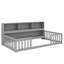 Lit simple simple avec tablettes de chevet intégrées et compartiments multiples-1601814667