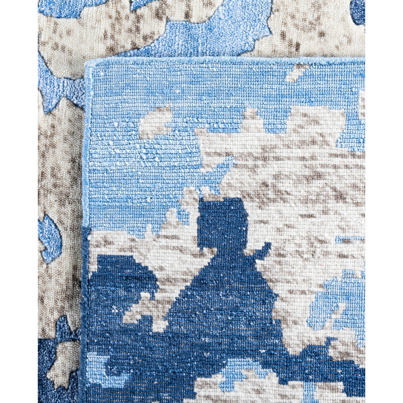 Overdyed One-of-a-Kind Rectangle 9'1" X 12'2" Hand Knotted Area Rug
