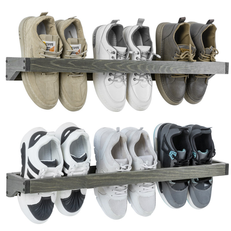 6 Pair Solid Wood Shoe Rack