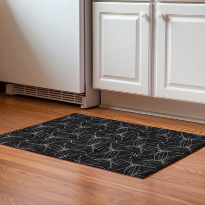 Premium Machine Washable Prisco Black Rug