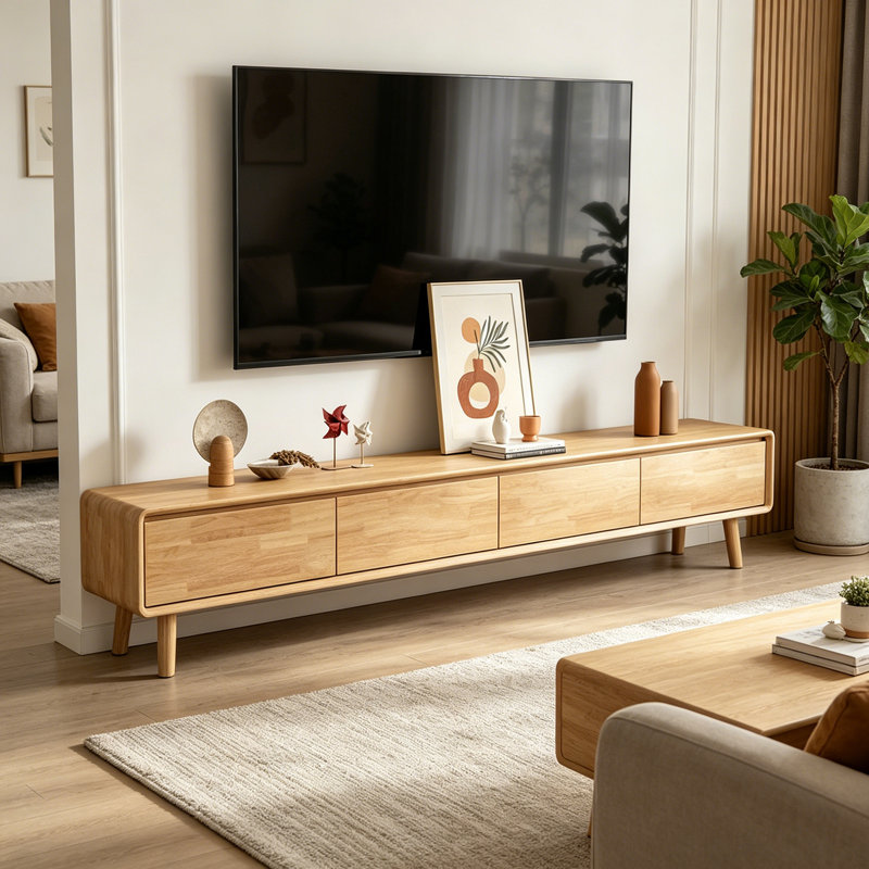 Meuble télé Modern, H 16,53 po x l 78,74 po x P 11,81 po, Brun