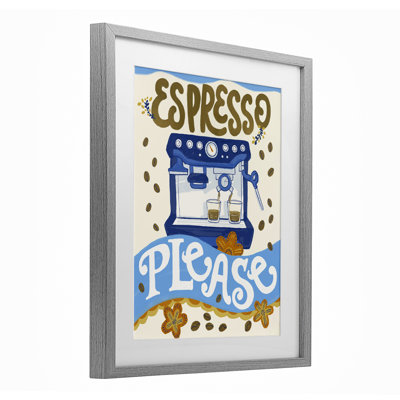 Haricot espresso «Veuillez fantaisiste», reproduction encadrée sous verre, conception de Connie Summers